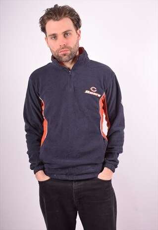 NFL MENS VINTAGE FLEECE JUMPER MEDIUM NAVY BLUE 90S