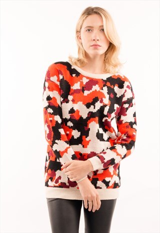 ORANGE & BLACK LEAPARD PRINT JUMPER