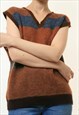 60S VINTAGE VTG RARE RETRO WOOLMARK MAROON VEST KNITTED 4718