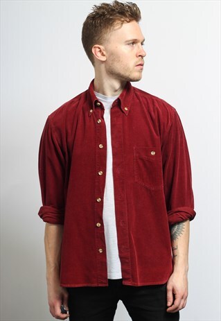 VINTAGE CORDUROY CORD SHIRT RED