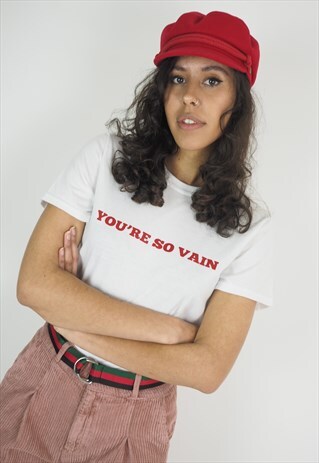 YOU'RE SO VAIN PRINTED GRAPHIC SLOGAN TEE