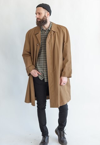 VINTAGE 60S CLASSIC MIDI TRENCH COAT IN BOXY FIT