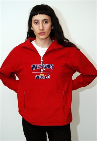 DISNEYWORLD FLEECE (XL) VINTAGE 90S MICKEY MOUSE 1/4 ZIP