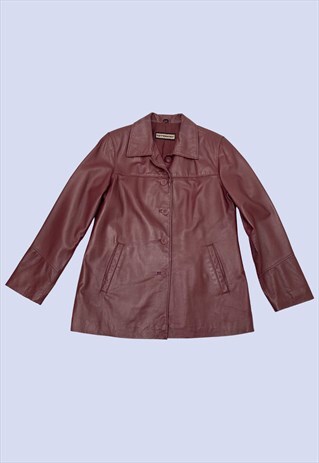 VINTAGE 90S PLUM PURPLE FAUX LEATHER JACKET