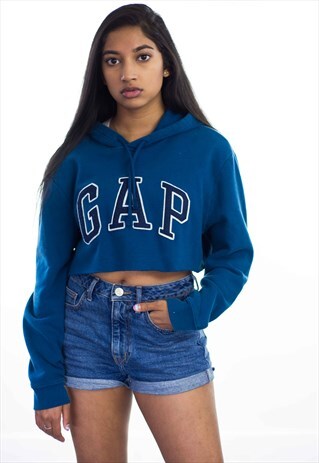 VINTAGE REWORKED GAP CROP TOP LOGO 90S S 10