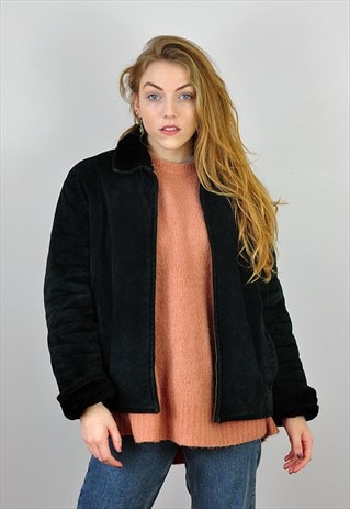 BLACK NAF NAF SUEDE JACKET