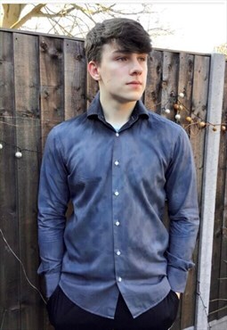 Colour gradient blacks and greys punk style shirt 