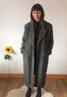 Vintage 80s Dark Grey Midi Coat