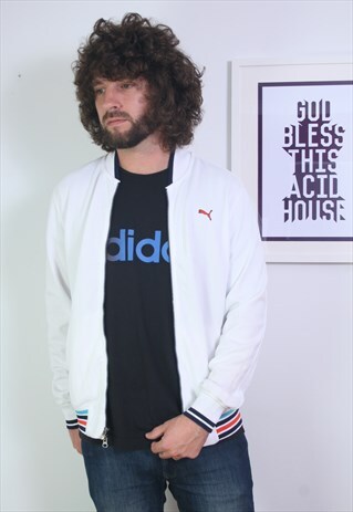 PUMA 90'S VINTAGE TRACK TOP , WHITE , MEDIUM