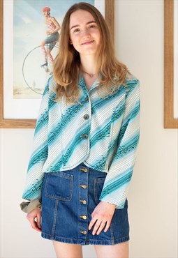Blue and green striped shirt