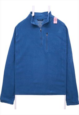 L.L.Bean 90's Quarter Zip Fleece Jumper Large Blue