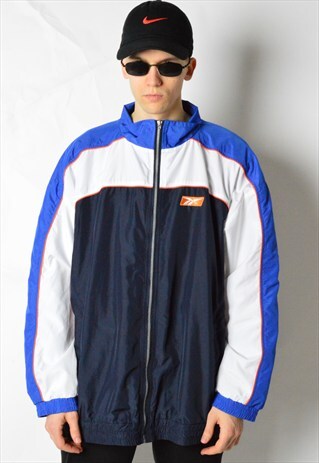 VINTAGE 90S EMBROIDERED REEBOK COLOUR BLOCK TRACK JACKET