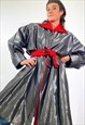 VINTAGE TRENCH COAT GREY AND RED GIANFRANCO FERRE 