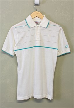 Vintage Polo Shirt  White Short Sleeve With Sleeve Logo 90s