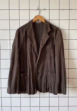 Vintage ISSEY MIYAKE FETTE Jacket Coat Blazer Brown 