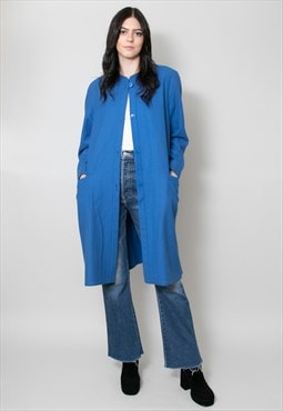 Valentino Miss V 80's Ladies Vintage Coat Blue Wool Midi