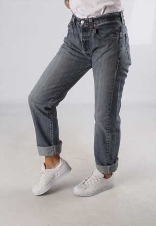 VINTAGE 501'S LEVIS DENIM JEANS HIGH WAISTED UK 10 - 12 (T4G
