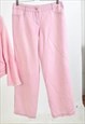 VINTAGE 00S LINEN SUIT IN LIGHT PINK