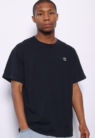 VINTAGE CHAMPION CHEST LOGO T-SHIRT BLACK