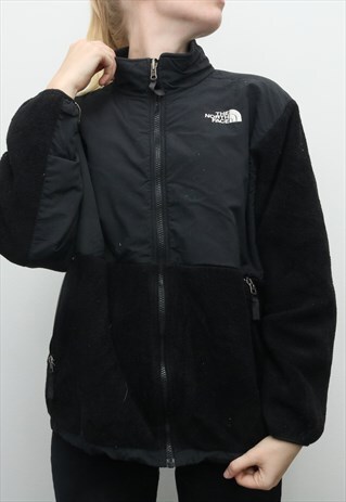 THE NORTH FACE - BLACK DENALI EMBROIDERED FLEECE JACKET - ME