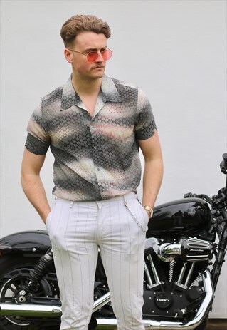 KENNETH COLE VINTAGE REPTILIAN SNOWFLAKE SHIRT