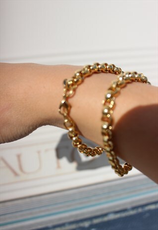 VINTAGE 90S CHUNKY GOLD TONE BRACELET X 1