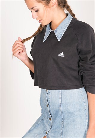 VINTAGE 90S USA CROP SWEATSHIRT/R435