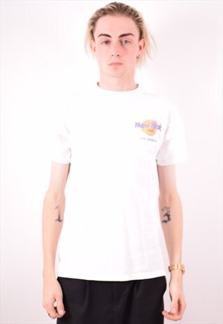 HARD ROCK CAFE MENS VINTAGE T-SHIRT TOP MEDIUM WHITE 90S