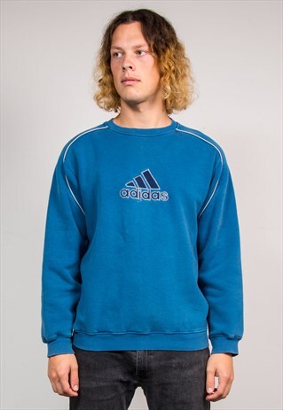 90'S VINTAGE ADIDAS BLUE SWEATSHIRT JUMPER