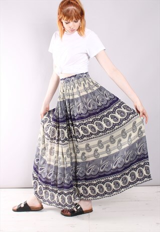 VINTAGE 90S PAISLEY PATTERNED GYPSY MAXI SKIRT