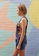 DUNGAREES SHORT DENIM SHORTS BUTTERFLY EMBROIDERY SIZE 12