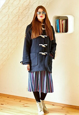 NAVY VINTAGE DUFFLE COAT
