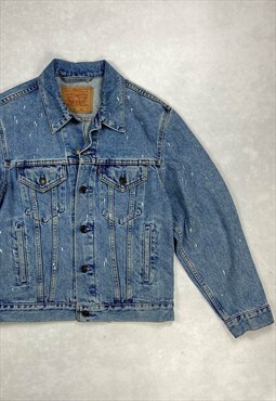 Vintage Levi's Jean Jacket Mens Painted Denim Jacket (Small)
