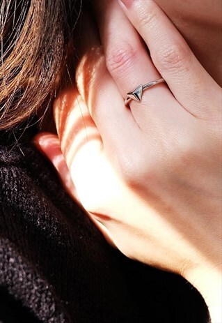 TRIANGLE RING WOMEN STERLING SILVER RING