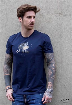 Designer T-Shirt - Creative Shield - Navy Blazer Colour