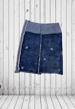 vintage blue denim religion skirt