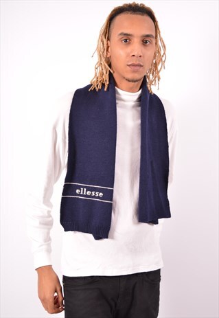 VINTAGE ELLESSE SCARF NAVY BLUE