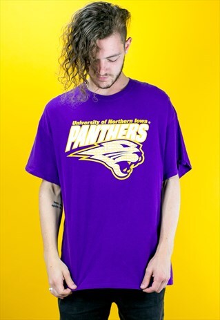 IOWA PANTHERS AMERICAN FOOTBALL UNIVERSITY USA T-SHIRT