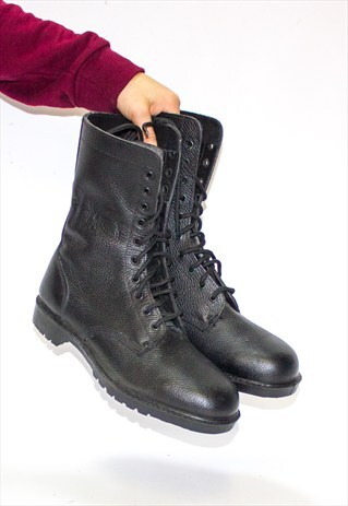 RETRO PUNK ROCK GRUNGE ARMY LACE UP MILITARY BOOTS