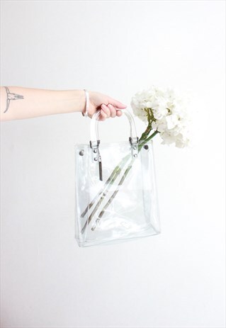 VINTAGE 90S/Y2K CLEAR PVC HANDBAG