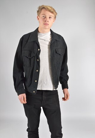 VINTAGE WRANGLER BLACK DENIM JACKET