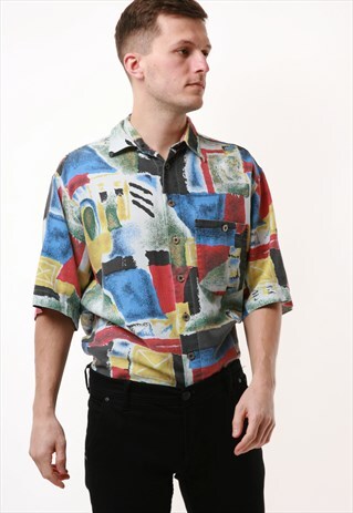 90S RARE VINTAGE ACCANTO COTTON PATTERN SHIRT 16447