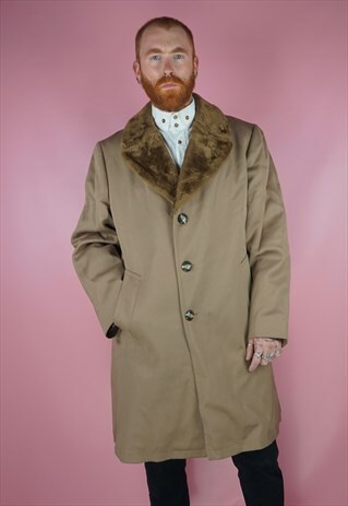 VINTAGE 1970S FAUX FUR OVER COAT