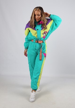 VINTAGE AVV FULL SKI SUIT SNOW SPORTS UK 10 S (A9U)