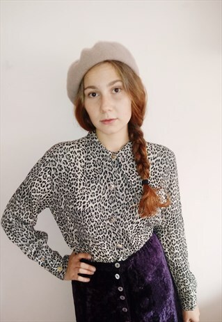 80S VINTAGE 90S GRUNGE ANIMAL PRINT CHEETAH LEOPARD SHIRT