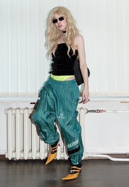 90's Vintage iconic R&B oversized joggers in teal