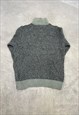 TOMMY HILFIGER KNITTED JUMPER 1/4 BUTTON CHUNKY KNIT SWEATER