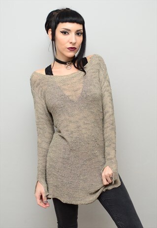VINTAGE 90'S GRUNGE SAND SLOUCHY TOP