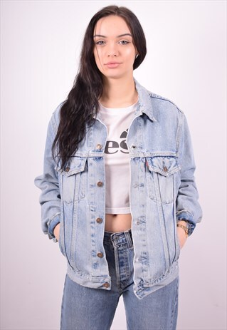 LEVI'S WOMENS VINTAGE DENIM JACKET XL BLUE 90'S