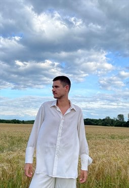 Vintage 80's White French Cuff Shirt